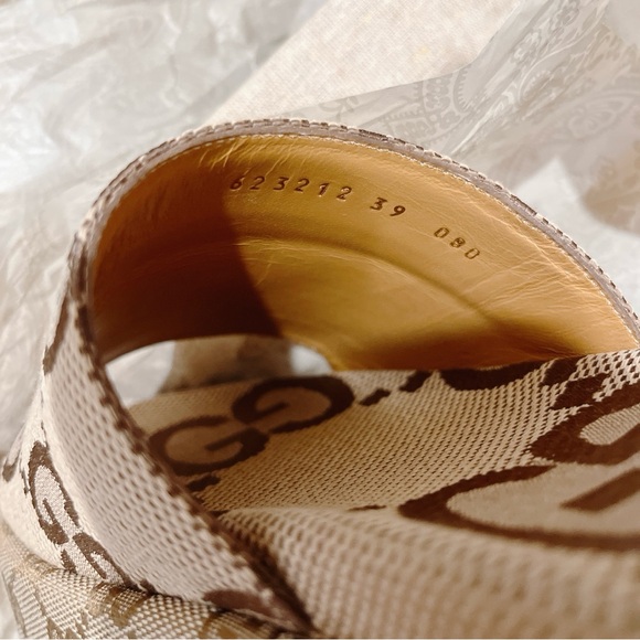 GUCCI Angelina GG Jumbo Maxi logo platform slides sandals - Picture 7 of 7